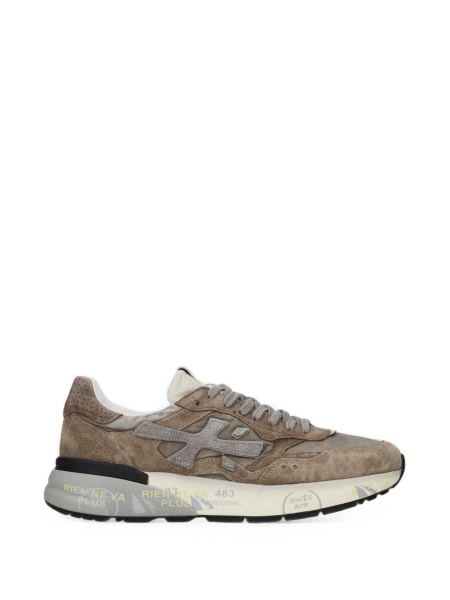 Sneakers Premiata maro din piele intoarsa si poliamida