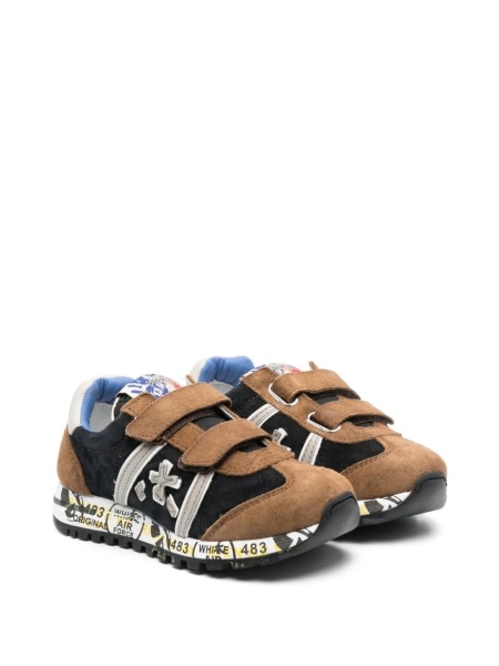 Sneakers Premiata maro din piele si polyester