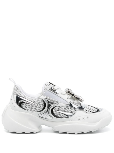 Sneakers Roger Vivier albi din poliuretan si cauciuc