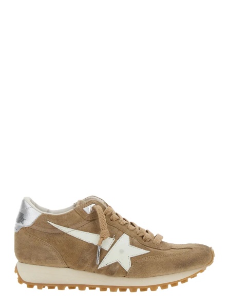 Sneakers ' Running Marathon' Beige Sneakers with Star Patch on the Side in Suede Woman