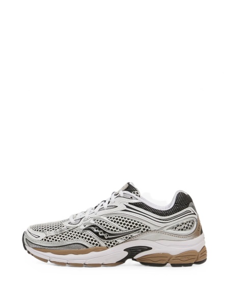 Sneakers Saucony albi din piele intoarsa si plasa