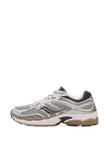 Sneakers Saucony albi din piele intoarsa si plasa