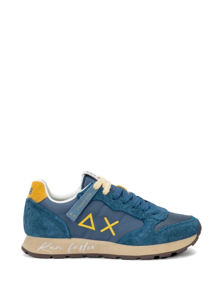 Sneakers Sun68 albastri din piele intoarsa si nylon