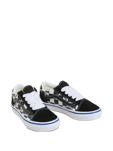 Sneakers Vans negri din piele si piele intoarsa