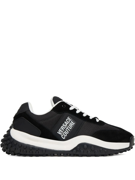 Sneakers Versace Jeans Couture negri din plasa si piele