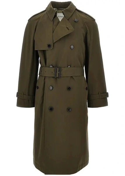 Trenci Burberry verde din bumbac