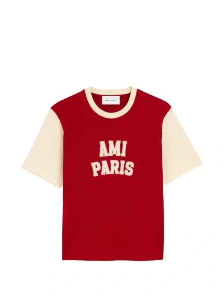 Tricou AMI Paris ami de coeur rosu din bumbac