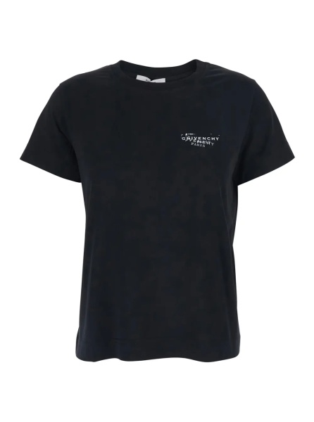 Tricou Black T-Shirt with Logo on Front and Back for Women