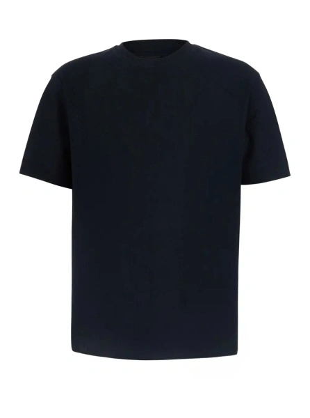 Tricou Blue Crew neck T-shirt with tone-on-tone logo embroidery on the front in cotton for men