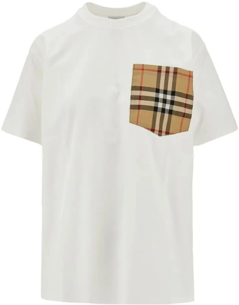 Tricou Burberry 'Check' alb