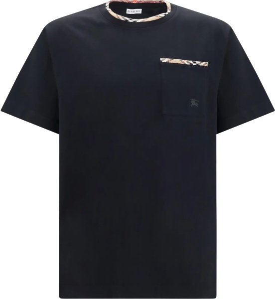 Tricou Cotton T-shirt with Check Trims