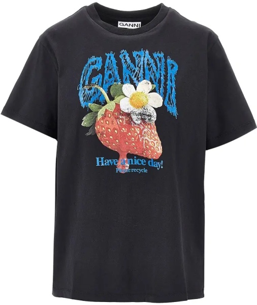 Tricou Cotton T-shirt with 'Strawberry' print