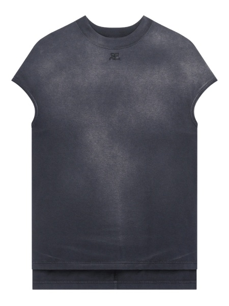 Tricou COURRÈGES gri din bumbac