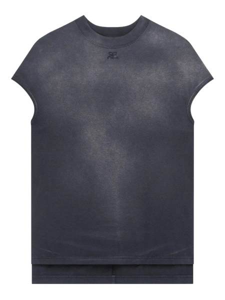 Tricou COURRÈGES gri din bumbac
