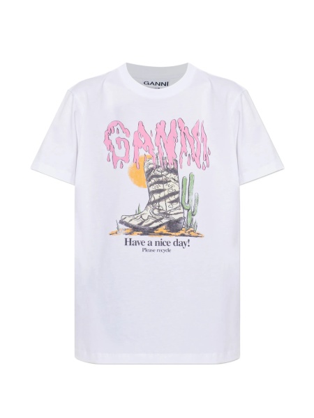 Tricou Ganni alb
