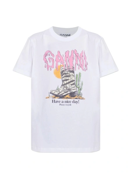Tricou Ganni alb