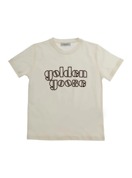 Tricou GOLDEN GOOSE KIDS alb din bumbac