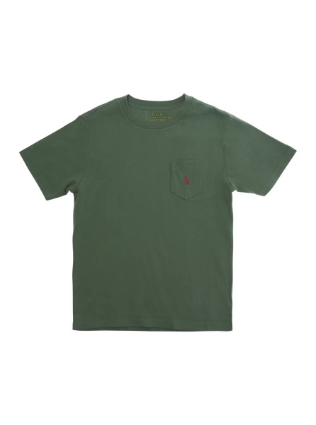 Tricou Green Short Sleeve T-shirt with Round Neck in Cotton Boy