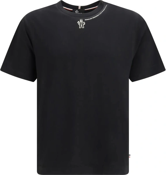 Tricou Moncler Grenoble negru din bumbac