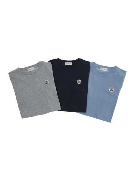 Tricou multicolor Set of three crew-neck T-shirts with front logo patch in cotton for Boy