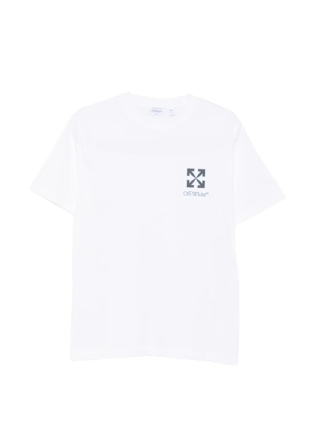 Tricou Off-White alb din bumbac si elastan