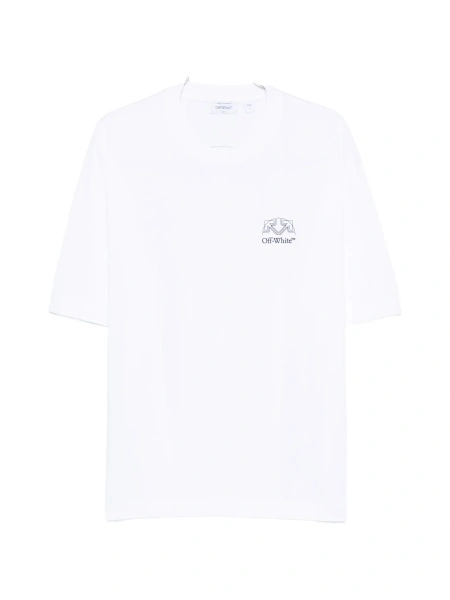 Tricou Off-White alb din bumbac si elastan