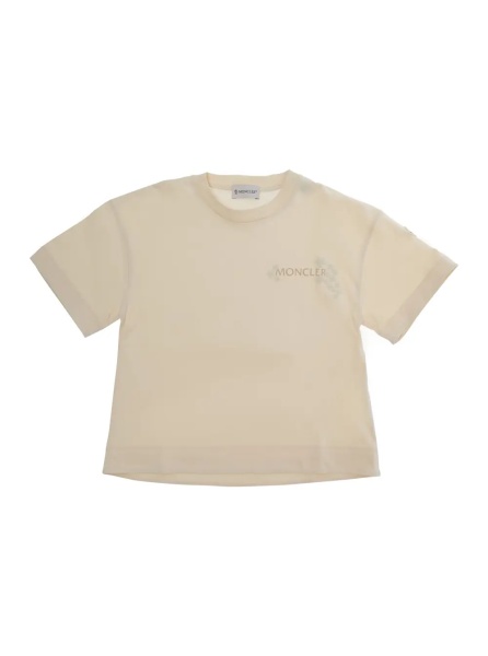 Tricou Pink Crew neck T-shirt with logo lettering on the front and logo patch on the sleeve in cotton girl