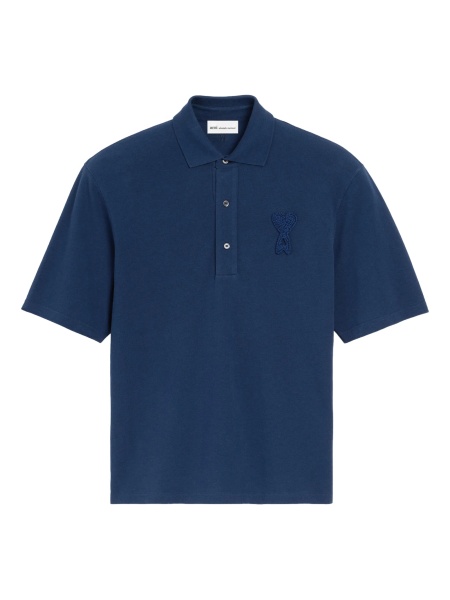 Tricou Polo AMI Paris ami de coeur albastru