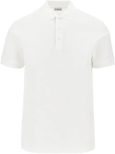 Tricou polo Burberry alb din bumbac