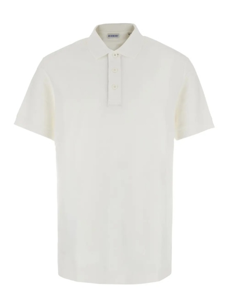 Tricou Polo 'Eddie' White Polo Shirt with classic collar and EKD embroidery on the front in cotton for men