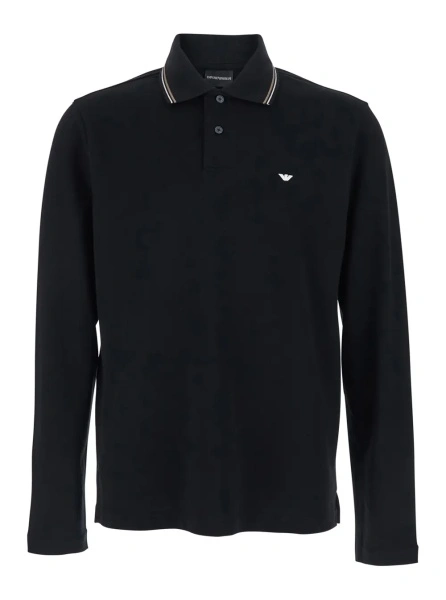 Tricou polo Emporio Armani negru