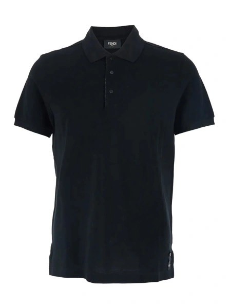Tricou polo Fendi negru din bumbac