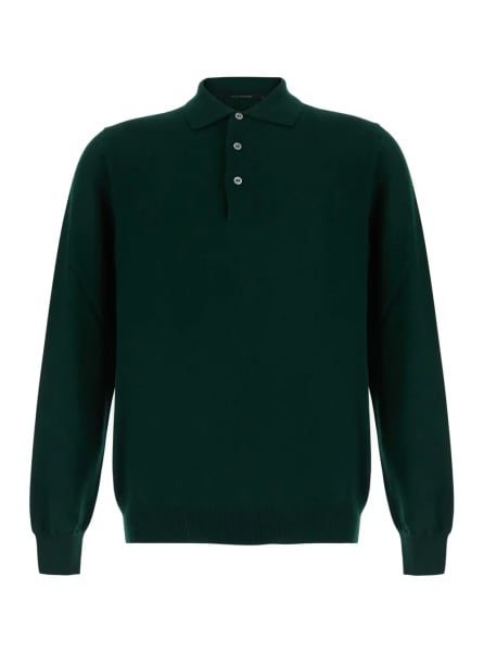 Tricou Polo Green Polo Shirt Sweater in Wool Blend Men