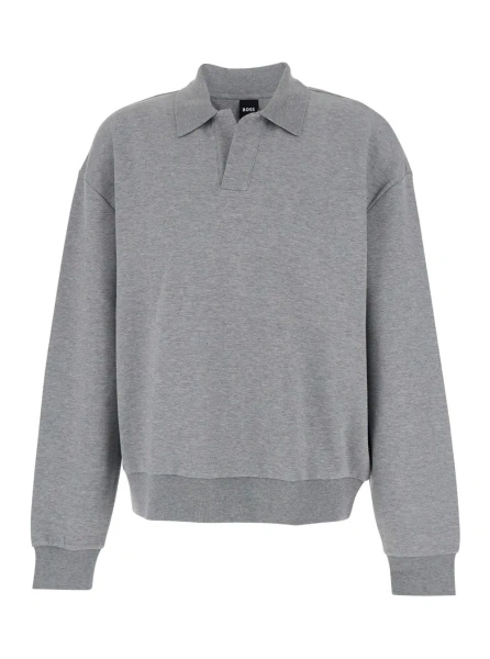 Tricou polo Hugo Boss gri din lana