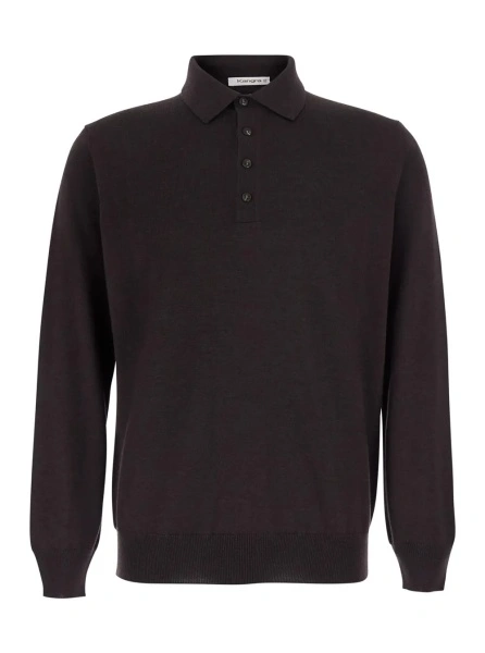 Tricou polo Kangra maro din lana merinos