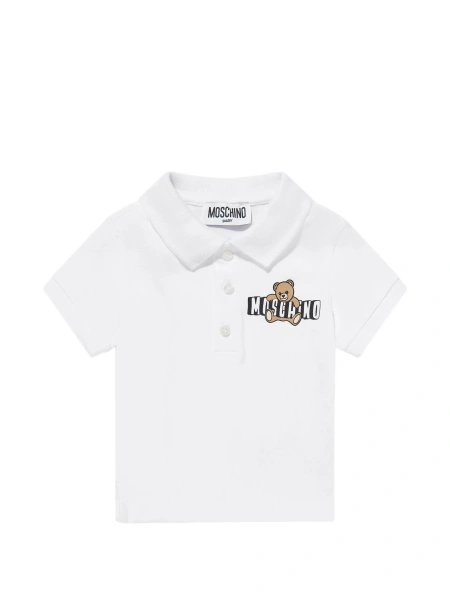 Tricou Polo Moschino alb