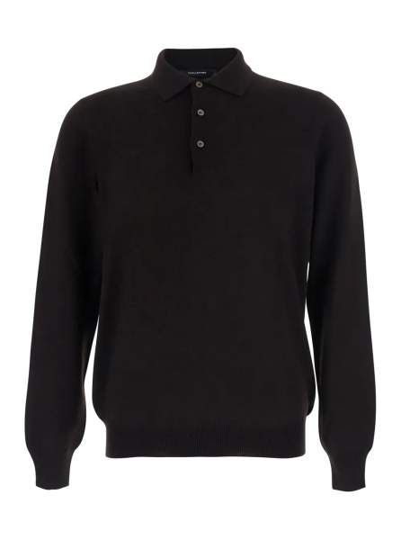 Tricou Polo Polo Shirt with Long Sleeves in Brown for Men