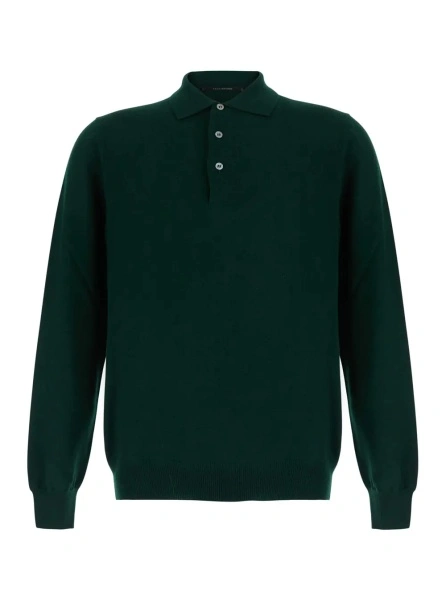 Tricou polo Tagliatore verde din lana