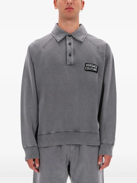 Tricou Polo Versace Jeans Couture gri