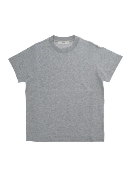 Tricou T-SHIRT JERSEY GRAY MELANGE with short sleeves and round neck in Gray Cotton Girl
