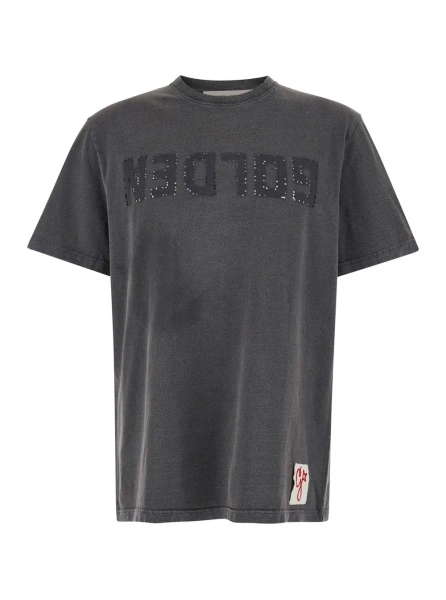 Tricou T-Shirt with Logo on the Front and Logo Patch on the Front in Gray Cotton for Men