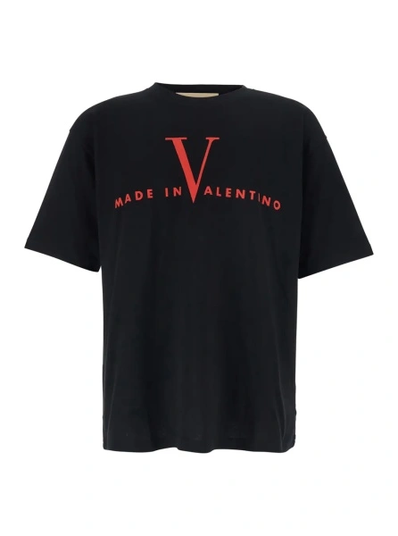 Tricou Valentino Garavani negru din bumbac