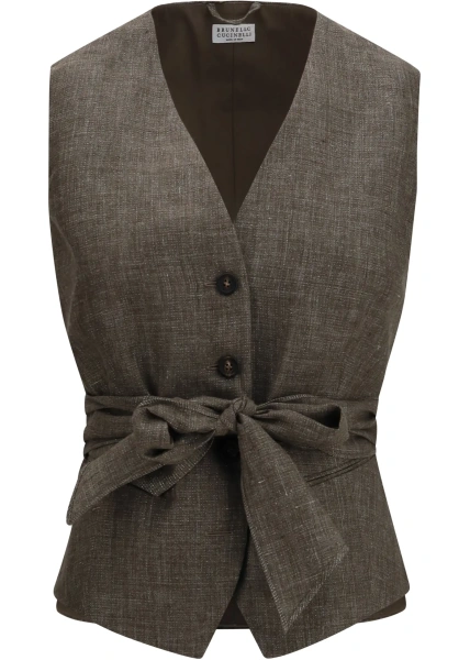Vesta Belted Linen Vest