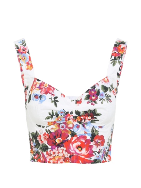 Vesta Dolce & Gabbana alba din bumbac si elastan