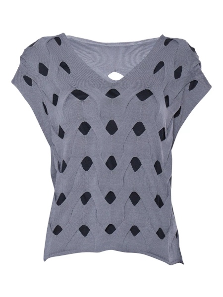 Vesta Grey woven-stitch vest