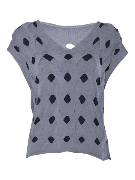 Vesta Grey woven-stitch vest