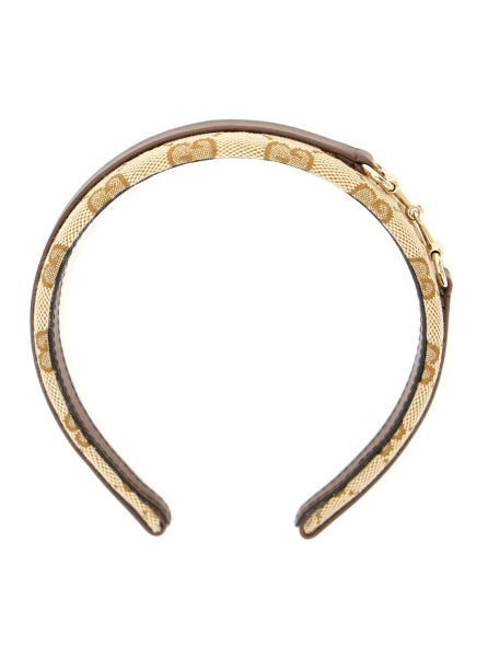 Accesorii Beige Headband with Horsebit plaque in GG canvas girl