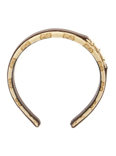 Accesorii Beige Headband with Horsebit plaque in GG canvas girl