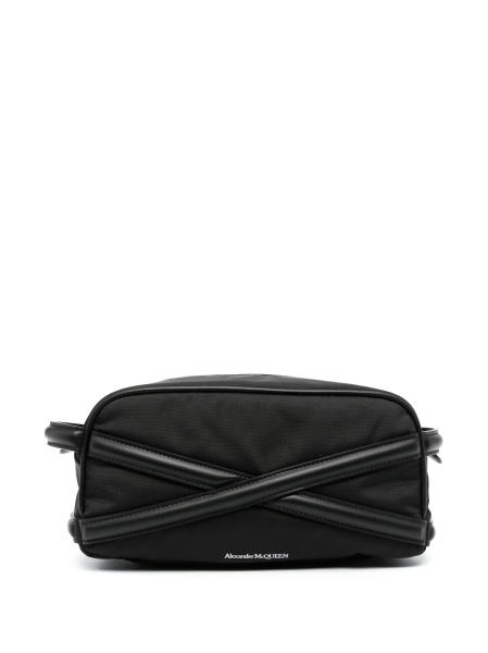 Accesorii de voiaj Alexander McQueen negre din material textil si piele