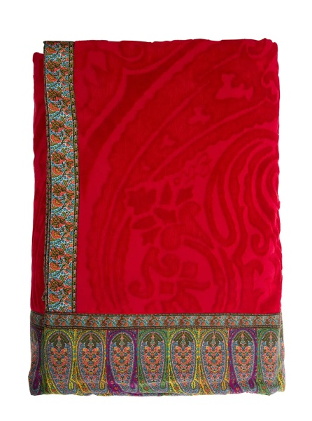 Accesorii Rectangular Beach Towel with Contrasting Border in Red Unisex